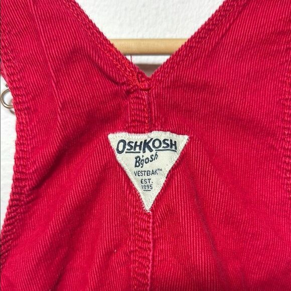 OshKosh B'gosh Red Corduroy Overalls Dress Classic Style - Picture 4 of 5
